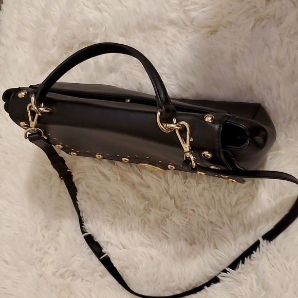 NWOT Nine West Black Bag with Gold Accents - Picture 7 of 13